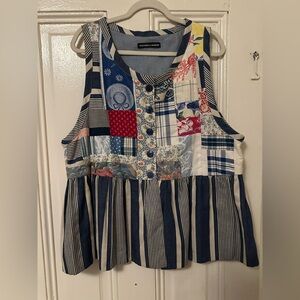 Patchwork Sleeveless vest one of a kind made from Carmel, CA